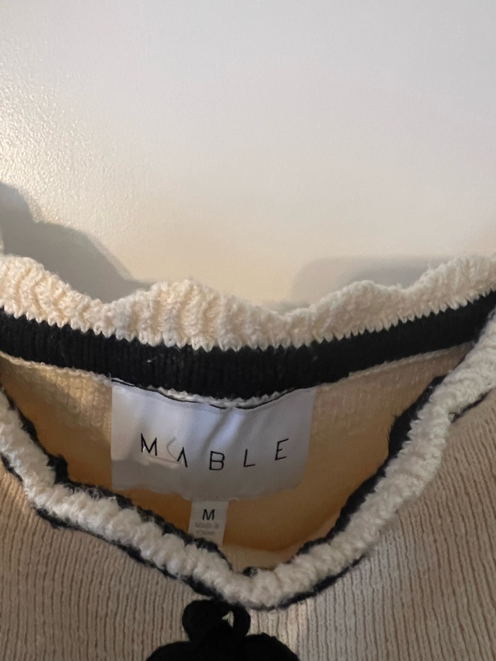 MARBLE Cream Midi Dress with Black Trim - Picture 6 of 6